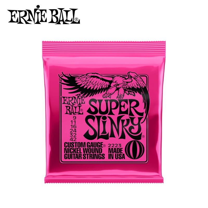 Ernie Ball 2223 Nickel Super Slinky Pink Guitar Strings .009 - .042 어니볼 일렉트릭기타 스트링