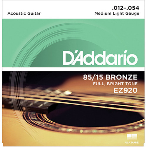Daddario EZ920 85/15 Bronze, Medium Light, 12-54 다다리오 어쿠스틱기타 스트링