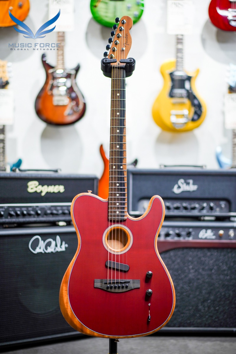 Fender USA Acoustasonic Telecaster- Crimson Red w/Ebony FB (신품) 펜더 아메리칸 어쿠스타소닉 텔레캐스터
