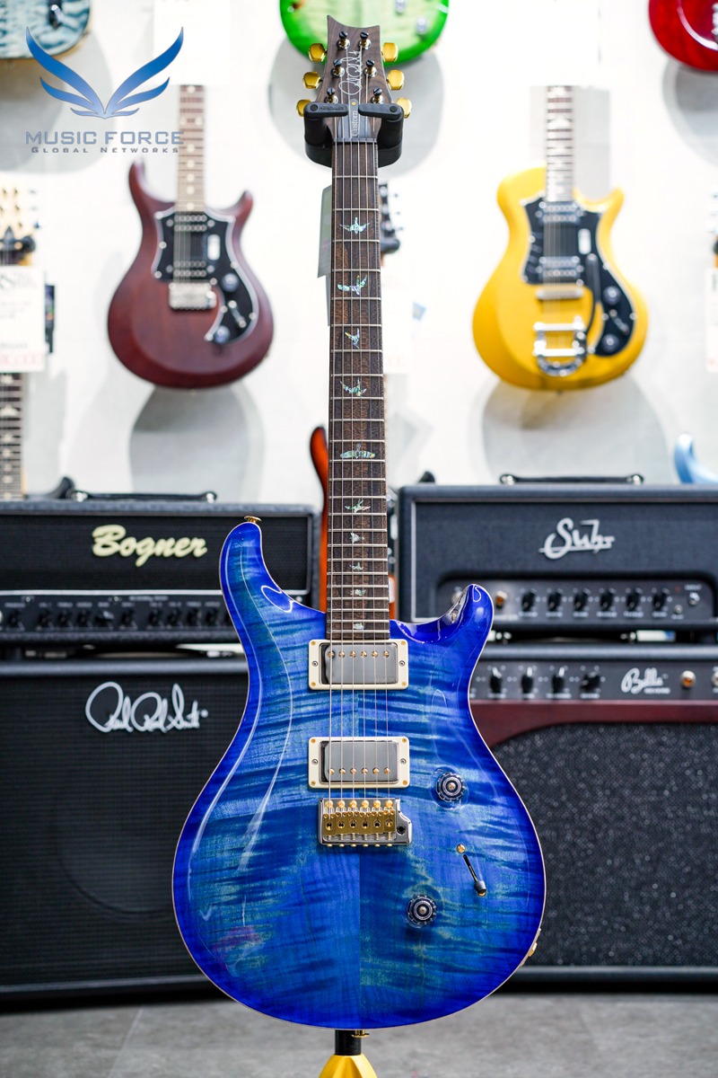 PRS Wood Library Custom 24-Faded Blue Burst w/Flame Maple 10 Top, Stained Figured Maple Neck &amp; Ziricote FB (2022년산/신품) - 0347603