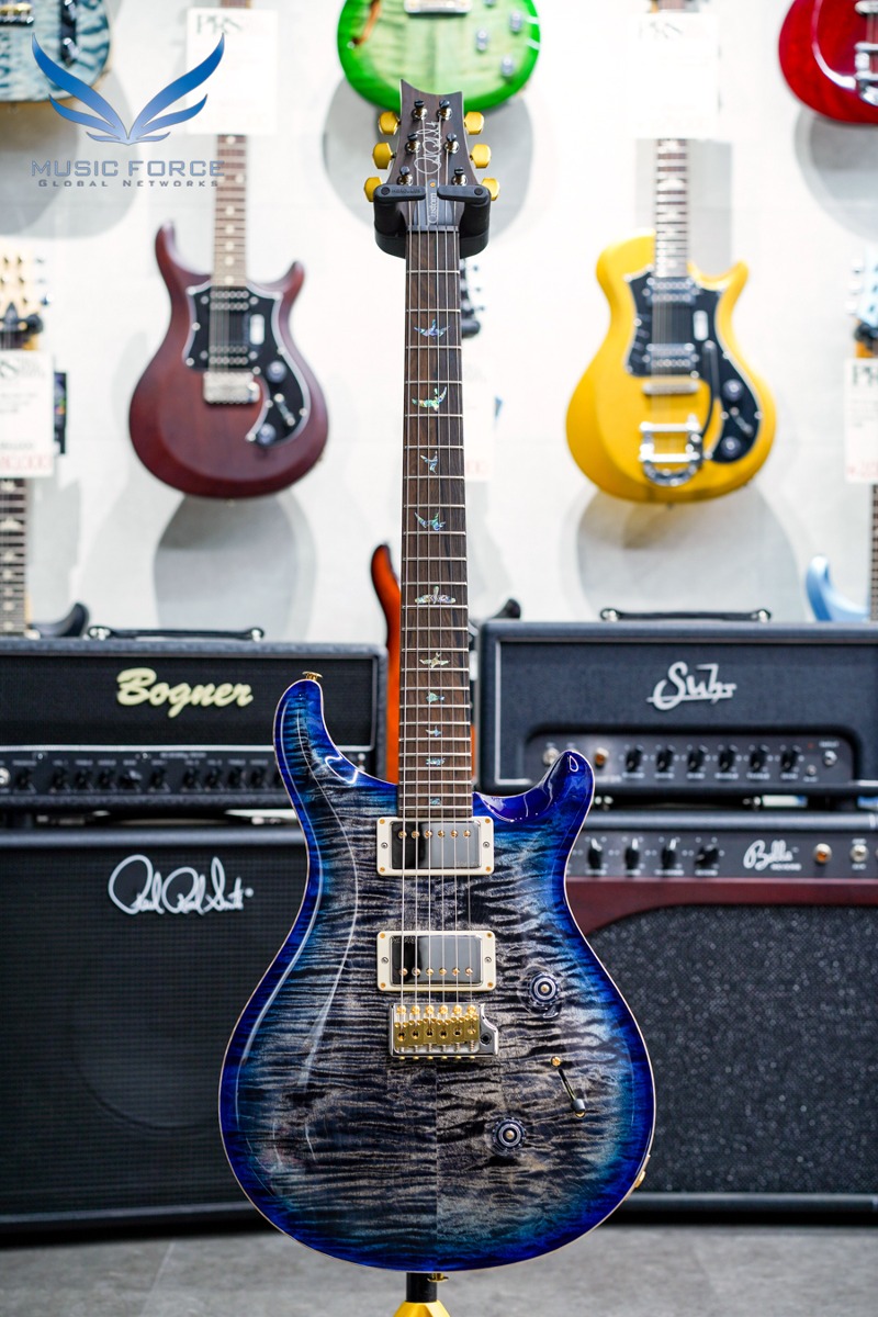 PRS Wood Library Custom 24-Charcoal Blue Burst w/Flame Maple 10 Top, Stained Figured Maple Neck &amp; Ziricote FB (2022년산/신품) - 0347600