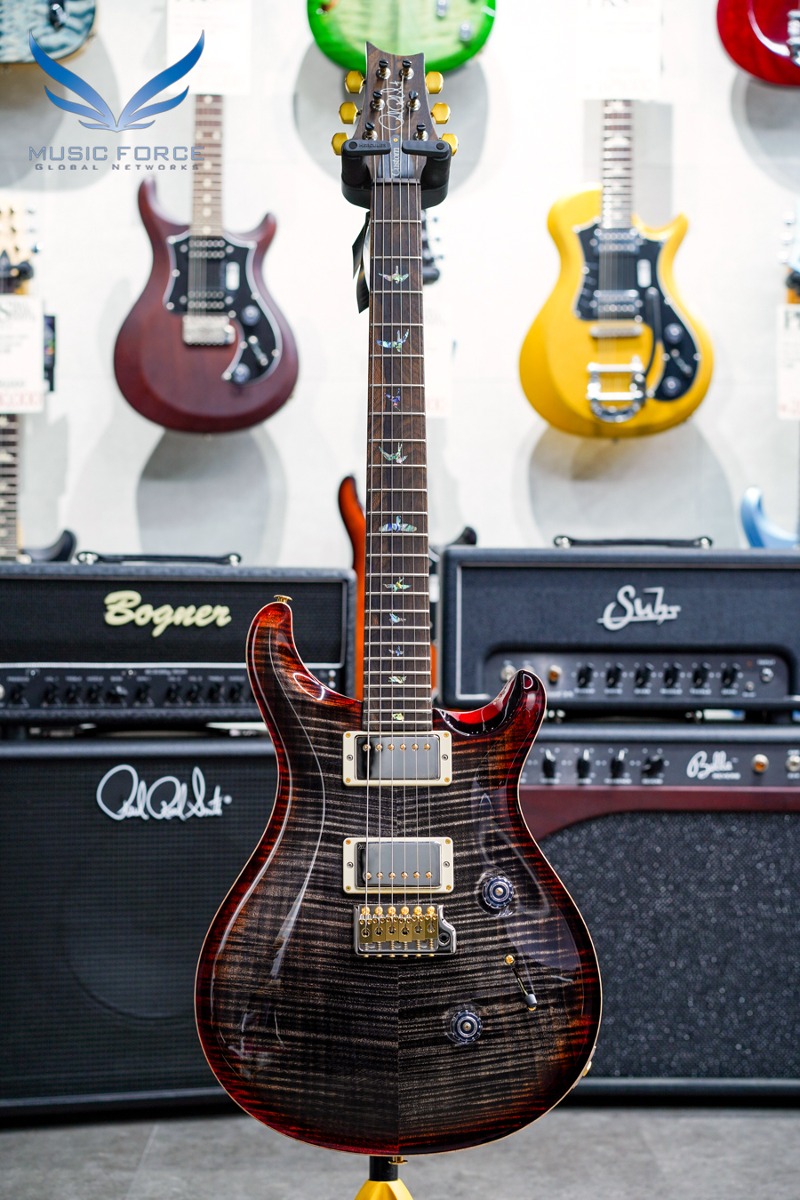 PRS Wood Library Custom 24-Charcoal Cherry Burst w/Flame Maple 10 Top, Stained Figured Maple Neck &amp; Ziricote FB (2022년산/신품) - 0347602