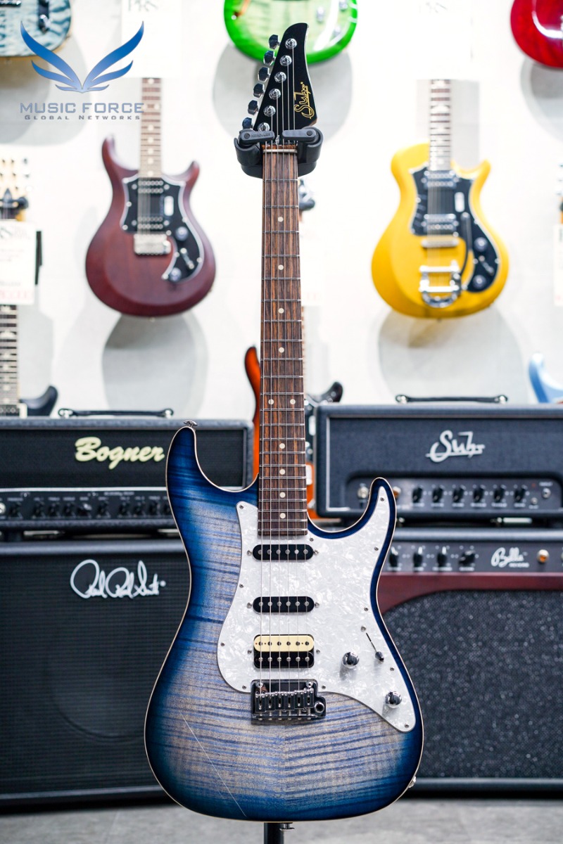 [2023 Spring Sale! (~3/31까지)] Suhr Dealer Select Limited Run Standard SSH FMT-Faded Trans Whale Blue Burst w/Roasted Maple Neck, White Pearl PG, Black Headstock &amp; SSCII System (신품) - 70685