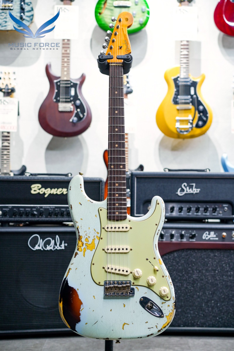 Fender Custom Shop 1961 Strat Heavy Relic-Super Faded/Aged Sonic Blue over 3 Tone Sunburst (신품) - CZ564674