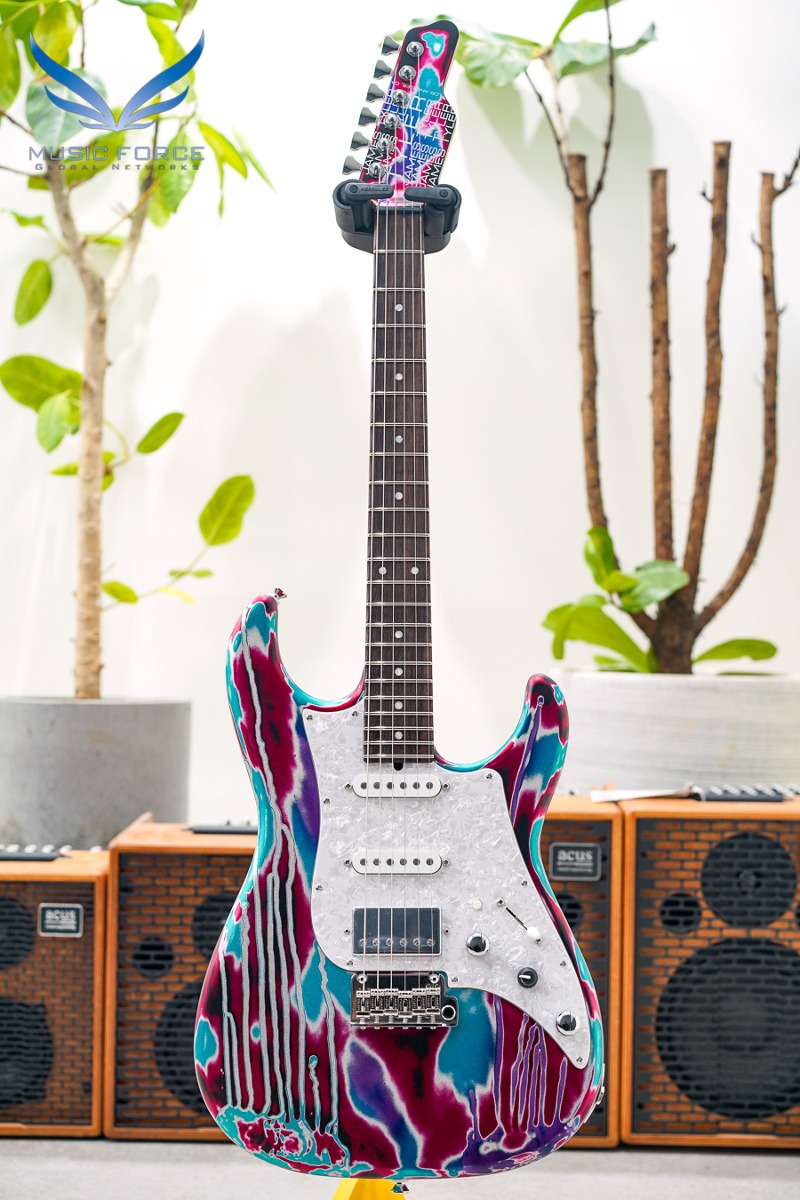 [Spring Sale!] James Tyler USA Studio Elite HD-Psychedelic Vomit Semi-Gloss SSH w/Indian Rosewood FB, Faux Matching Headstock, Midboost &amp; Bypass Button (2023년산/신품) - 23084