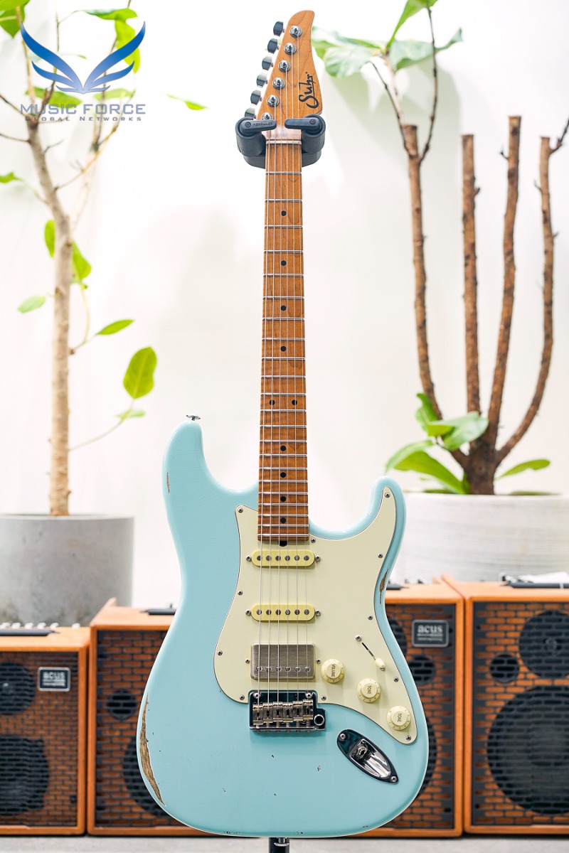 [2024 Summer Sale! (~7/31까지)] Suhr Classic S Antique(Custom Model) SSH-Sonic Blue w/1-Piece Roasted Flame Maple Neck (신품) - 70628