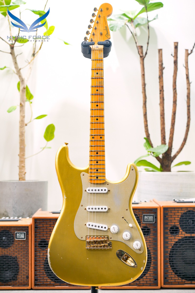 [2024 새봄맞이세일! (~5/31까지)] Fender Custom Shop Limited Edition 55 Bone Tone Strat Relic-Aged HLE Gold w/Gold Hardware (2021년산/신품) - CZ554615