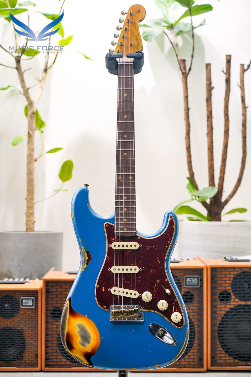 [2024 Summer Sale! (~7/31까지)] Fender Custom Shop Limited Edition 1961 Strat Heavy Relic-Aged Lake Placid Blue over 3 Tone Sunburst w/Roasted Maple Neck &amp; Tortoise Pickguard (2022년산/신품) - CZ556979
