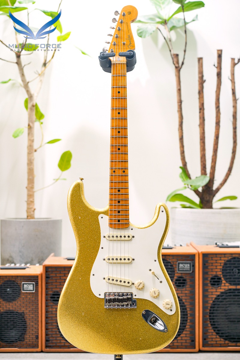 [구연식특가세일!] Fender Custom Shop Limited Edition 1950&#039;s Strat Journeyman Relic-Aged Gold Sparkle w/AA Flame Maple Neck (2018년산/신품) - CZ538718