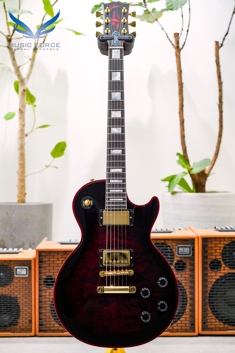 Gibson Custom Les Paul Custom 5A Quilt Maple Top Limited Run-Red Widow Gloss w/Color Matched Binding, Ebony Fingerboard &amp; Gold Hardware(신품) - CS301162