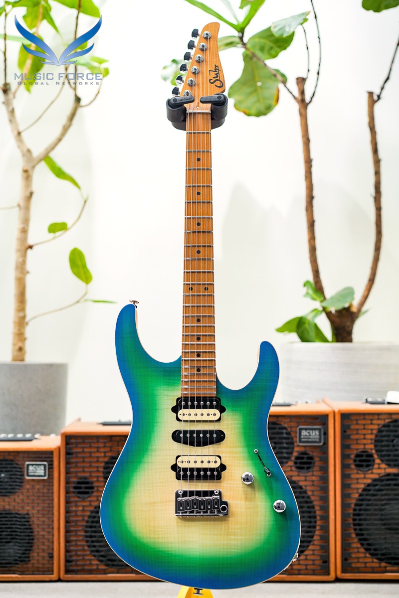 [2024 Summer Sale! (~7/31까지)]  Suhr Modern Satin Flame Limited Edition-Island Burst w/Roasted Maple Neck and FB (신품) - JS2U5P