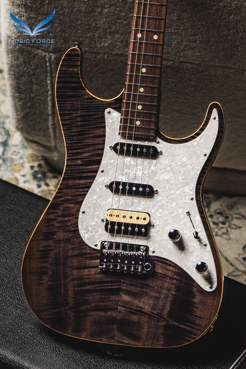 [2024 Summer Sale! (~7/31까지)] Suhr Dealer Select Limited Run Standard SSH FMT-Trans Black w/Roasted Maple Neck, White Pearl PG, Black Headstock &amp; SSCII System (신품) - 70750