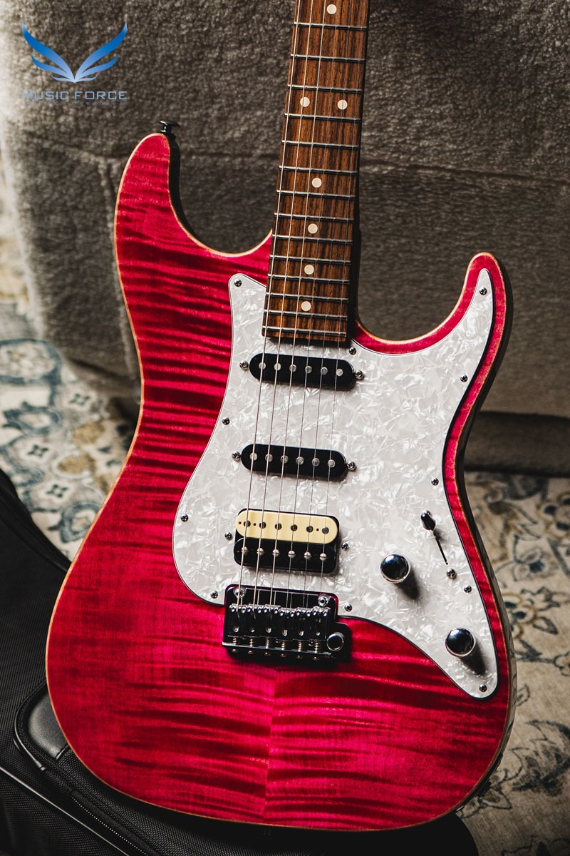 [2024 Summer Sale! (~7/31까지)] Suhr Dealer Select Limited Run Standard SSH FMT-Magenta Pink Stain w/Roasted Maple Neck, White Pearl PG, Black Headstock &amp; SSCII System (신품) - 70694